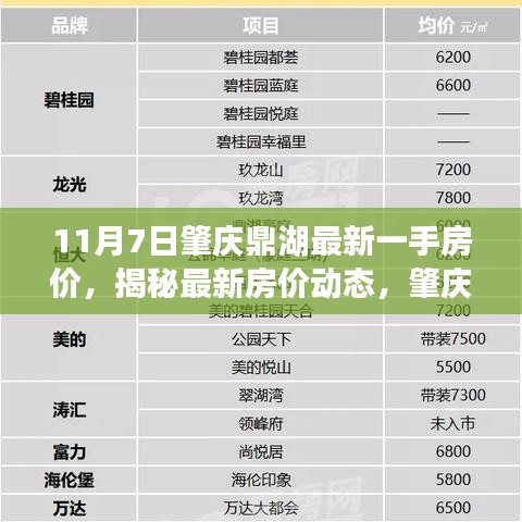 揭秘肇庆鼎湖最新一手房价走势，11月7日数据分析报告