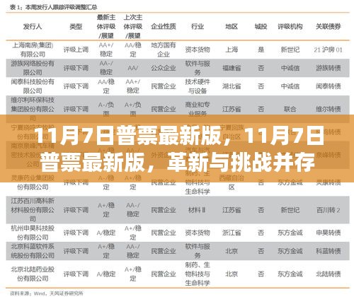 11月7日普票最新版，革新与挑战并存