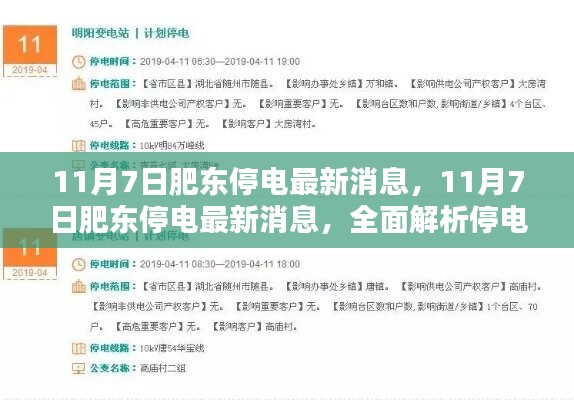 11月7日肥东停电最新消息解析，停电原因及应对措施全面解读