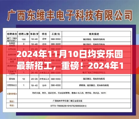 重磅！2024年11月10日均安乐园最新招工信息，梦想工作等你来