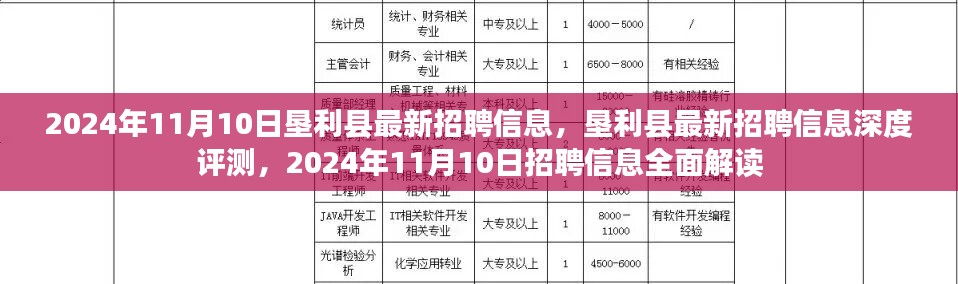 垦利县最新招聘信息深度解析，全面解读2024年11月10日招聘信息