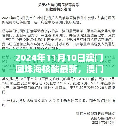 澳门回珠海核酸检测指南，最新动态与要点解析（2024年11月版）