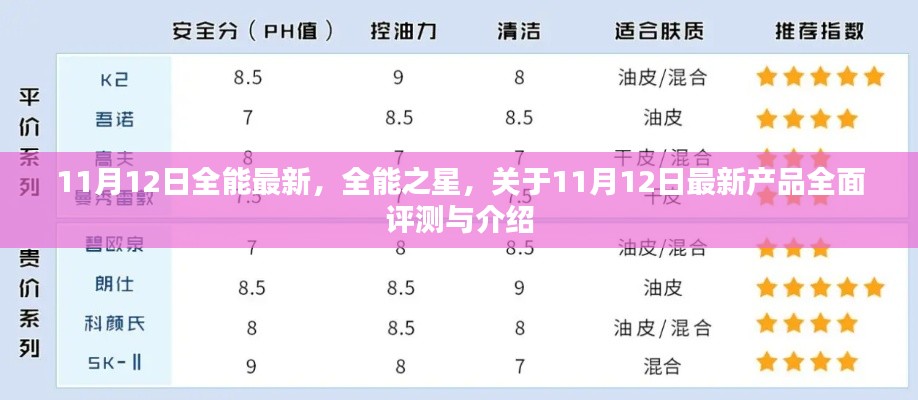 全能之星全新产品深度评测与介绍，11月12日最新发布