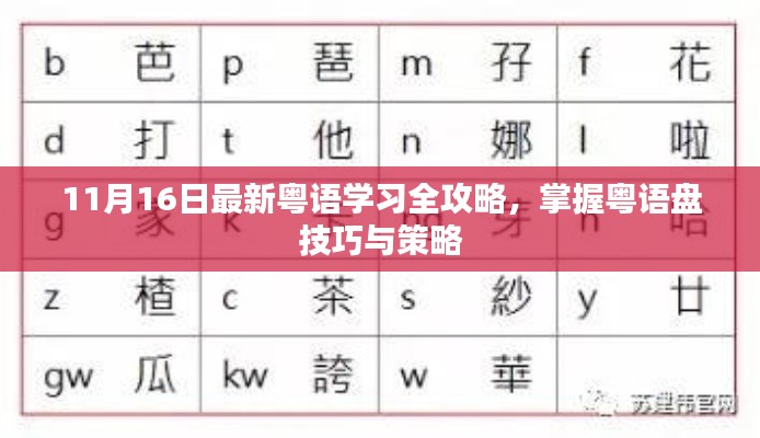 11月16日最新粤语学习全攻略，掌握粤语盘技巧与策略