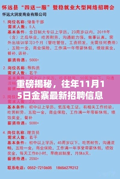 重磅揭秘，往年11月15日金寨最新招聘信息全解析，求职福音来袭！