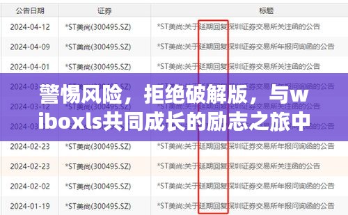 警惕风险，拒绝破解版，与wiboxls共同成长的励志之旅中的法律与成长建议。