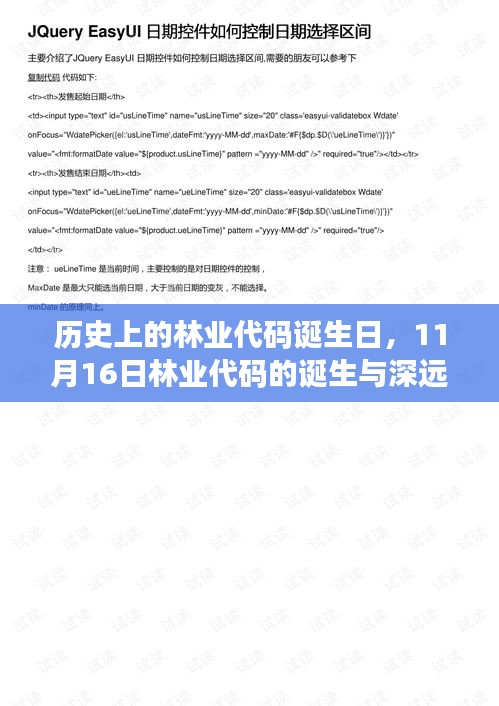 历史上的林业代码诞生日，11月16日林业代码的诞生与深远影响