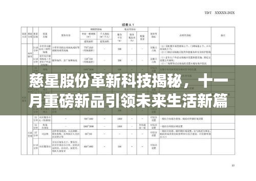 慈星股份革新科技揭秘，十一月重磅新品引领未来生活新篇章