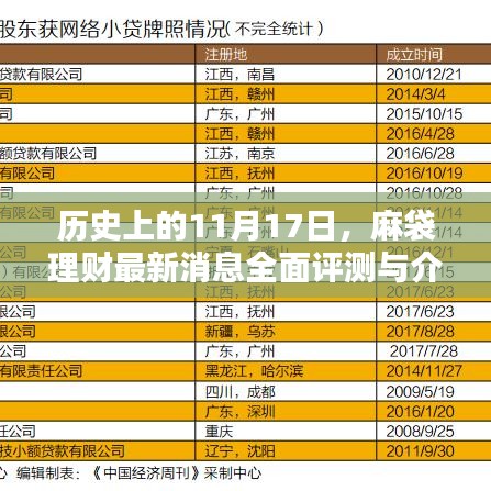 历史上的11月17日，麻袋理财最新消息全面评测与介绍