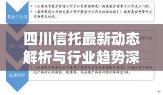 四川信托最新动态解析与行业趋势深度分享，案例分享与最新动态报告