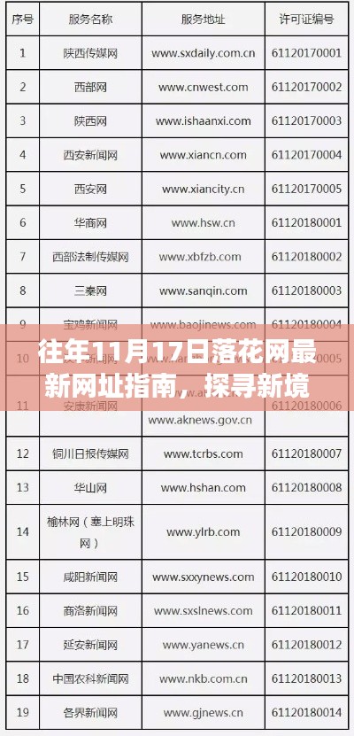 往年11月17日落花网最新网址指南，探寻新境地之旅