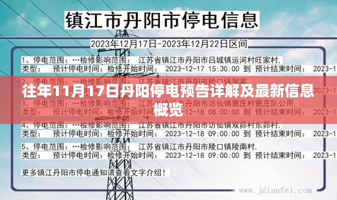 往年11月17日丹阳停电预告详解及最新信息概览