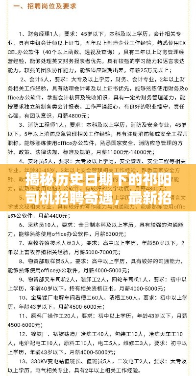 揭秘历史日期下的祁阳司机招聘奇遇，最新招聘信息全解析