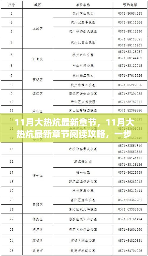 11月大热炕最新章节，11月大热炕最新章节阅读攻略，一步步教你轻松获取并阅读最新章节