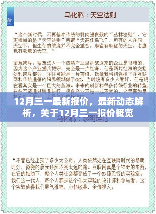 12月三一最新报价概览及动态解析