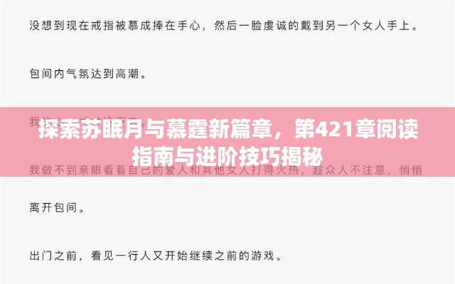 探索苏眠月与慕霆新篇章，第421章阅读指南与进阶技巧揭秘