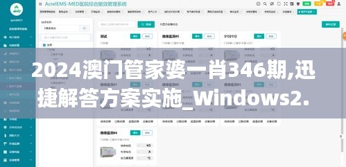 2024澳门管家婆一肖346期,迅捷解答方案实施_Windows2.796