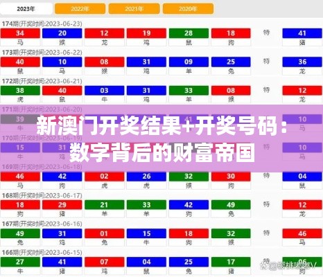 新澳门开奖结果+开奖号码：数字背后的财富帝国