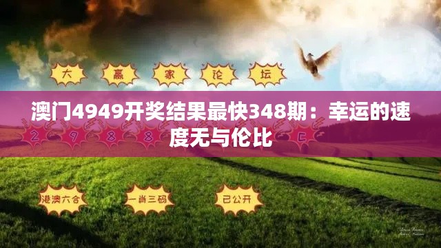 澳门4949开奖结果最快348期：幸运的速度无与伦比