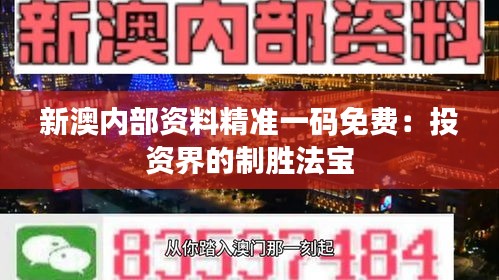 新澳内部资料精准一码免费：投资界的制胜法宝