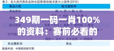 349期一码一肖100%的资料：赛前必看的深度剖析