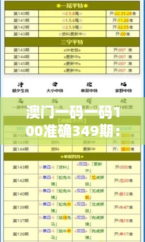 澳门一码一码100准确349期：精准预测背后的数学逻辑