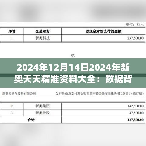 2024年12月14日2024年新奥天天精准资料大全：数据背后的真相与启示