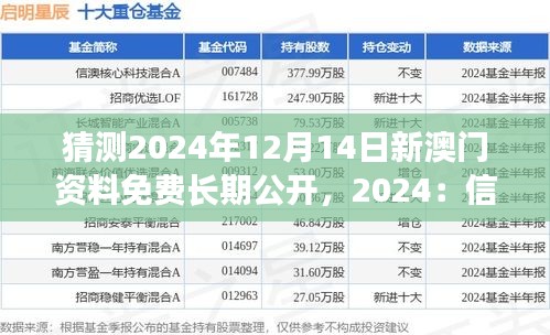 猜测2024年12月14日新澳门资料免费长期公开，2024：信息透明化对政府治理的影响