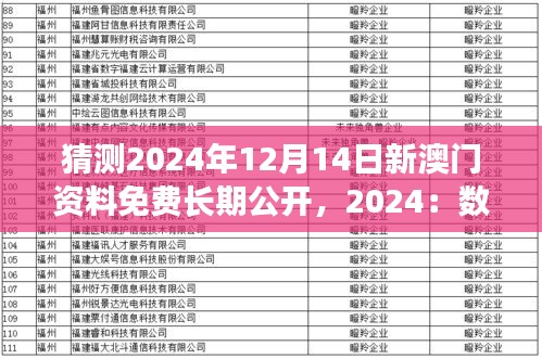 猜测2024年12月14日新澳门资料免费长期公开，2024：数字化时代的澳门转型