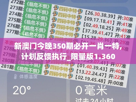 新澳门今晚350期必开一肖一特,计划反馈执行_限量版1.360