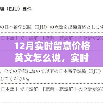 12月市场趋势下的价格动态分析与实时关注价格变动